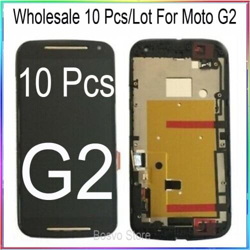 WholeSale 10 Pcs/lot for Moto G2 LCD Screen Display with Touch Digitizer Assembly G 2 2nd Gen XT1063 XT1064 XT1068 XT1069