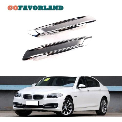 Pair Chrome Exterior Front Fender Trim Molding Left+Right 51137336645 51137336646 For BMW F10 LCI 2013 2014 2015 2016 Sedan Only