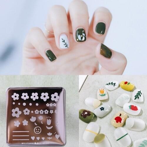 Nail Stamping Plates WULUSHANG Square Nail atr Template Nail Plates 6*6cm Nail Art Image Konad Print Stamping Manicure Be