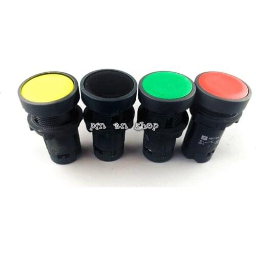 Flat head reset button switch plastic one-piece button opening 22mm