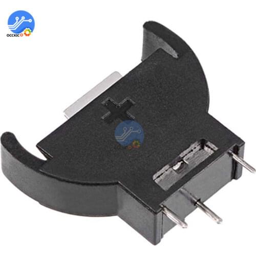 10pcs CR2032 CR2025 Half-Round lithium Button Cell Coin Battery box Holder Case CR 2032 2025 batteries holder Socket 3 PIN