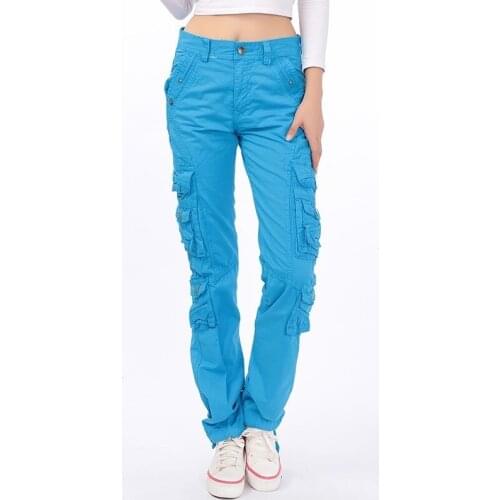 Multi-pocket Straight Military Long Pants Women Fashion Breathable Outdoor Wearable Trousers Quality Ladies Cargo Pant Plus Size