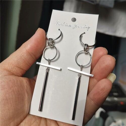 1 Pair KPOP DNA Korean V Earrings stainless steel Long Men Bangtan Boys Stud Earring For Women Men Album Accessories