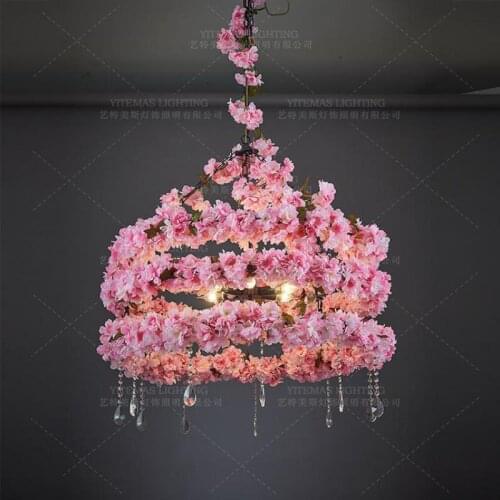 Loft flower pendant lights modern nordic home decoration hanging suspension light for kids girls room shopping mall bedroom lamp