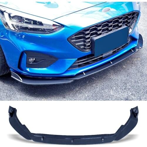 Front Bumper Spoiler Protector Plate Lip Body Kit Carbon Surface Car Decorative Strip Chin Shovel For Ford Focus ST 2019