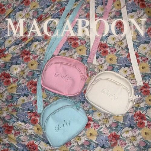 Lolita cute kawaii macaron black pink blue baby embroidery crossbody bag sweet mini bags