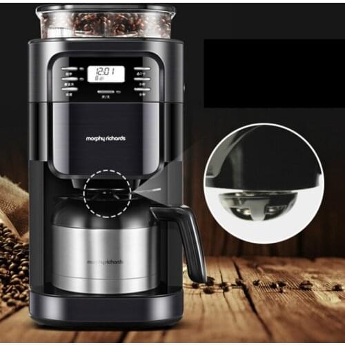 Smart Full Automatic American Coffee Machine Drip Grinder With Glass Pot Filter Measuring Spoon Cappuccino Latte Maker