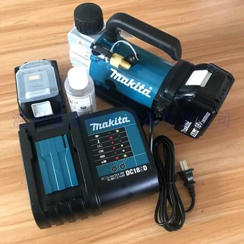 MaCharger Vacuum Pump Laboratory Refrigerator Air Conditioner Vacuum DVP180 Rotary Disk Pump with 2x5.0Ah Lithium Battery no oil