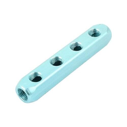 Air Compressor 12mm Thread Dia 4 Way Hose Pipe Inline Manifold Block Splitter