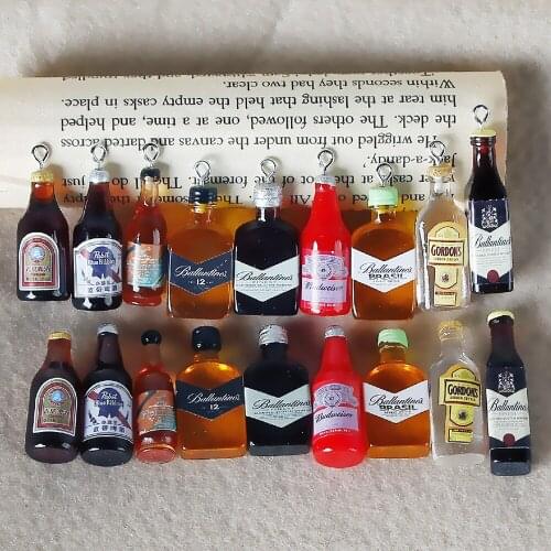 Yamily 10Pcs/Lot Resin Alcohol Liqour Bottle Charm DIY Making Pendant Jewelry For Keychain Earrings Necklace
