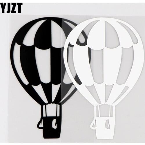 YJZT 10X15.3CM Art Car stickers Beautiful Hot Air Balloon Vinyl Decals Black / Silver 10A-0123