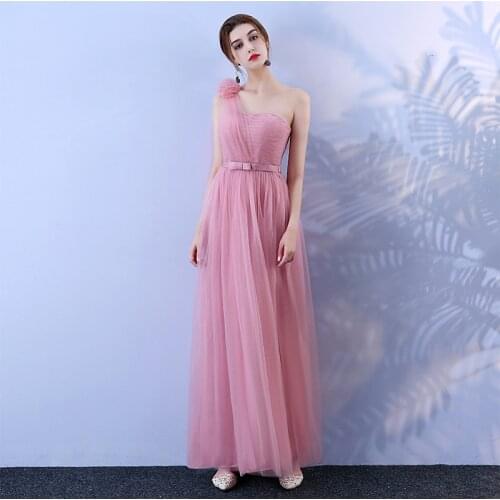 Wedding Party Beach Wedding Plus Size Junior Women Ladies Bandage Pink Tulle Long Bridesmaid Dresses Party Dress Sisters Dress