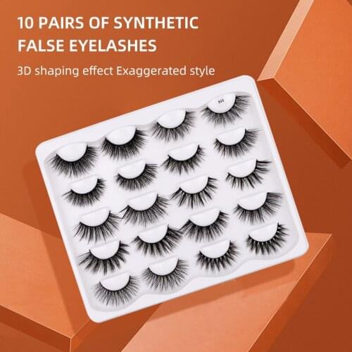 10 pairs of false eyelashes mink lashes Natural hand-made eyelash tools