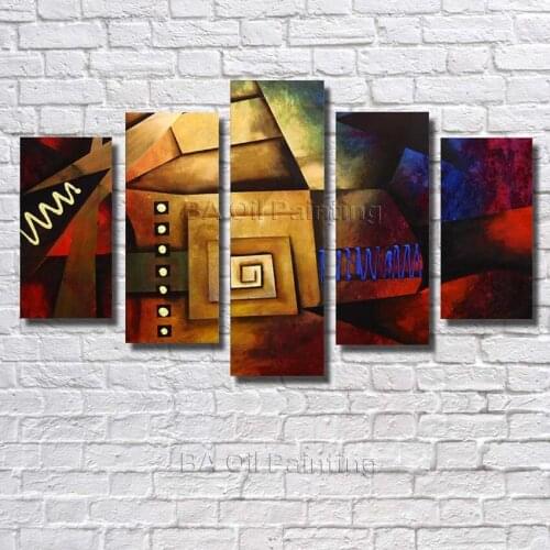 100% Hand painted Abstract landscape Wall Home Decor Oil Painting on Canvas 5pcs/set no Framed Wall Pictures For Living Room