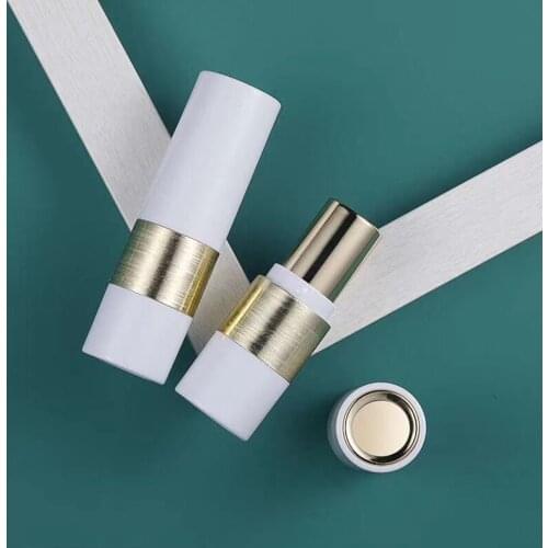 15pcs Top end White Gold Empty Lipstick Tube 12.1mm Makeup Lip Rouge Cosmetic Packaging Filling Bottle Round Lip Balm Containers