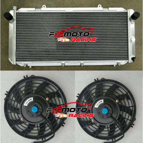 2 row Aluminum Radiator +Fans for Toyota MR2 3SGTE SW20 1992 1993 1994 1991-1995