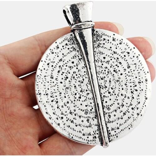2pcs Large Boho Round Medallion Charms Pendants for Jewelry Making Findings 84x67mm