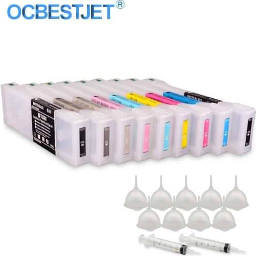 9Colors/Set T6361 T6361-T6369 Empty Refillable Ink Cartridge With Chip For Epson Stylus Pro 7890 9890 7908 9908 Printer 700ML/PC