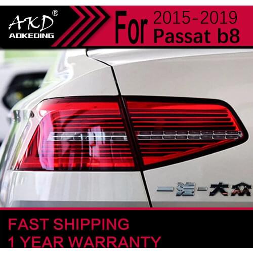 AKD Car Styling Tail Lamp for VW Passat B8 Tail Lights Passat Europe LED Tail Light LED Signal DRL Stop Rear Lamp Accessories