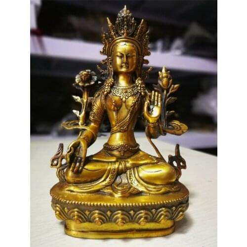 Antique Buddhism Old Bronze God Buddha Bodhisattva Tara (White) Old Statue