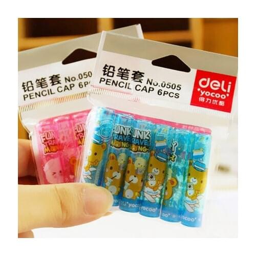 Deli 0505 pen cap pencil sets pencil cap pencil extender student stationery pencil topper