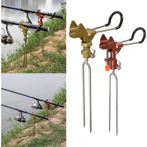 Stainless Steel Fishing Rod Holders Bracket Auto Spring Fish Pole Bracket Outdoor Ground Stand for Hand Rod Holder Fish Tackles