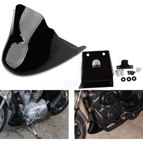 For Harley Davidson Sportster XL883 XL1200 2004-2014 XL 883 1200 Gloss Black Front Bottom Spoiler Mudguard Air Dam Chin Fairing