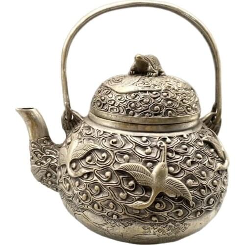 Chinese Old Tibet Silver Carving Pot