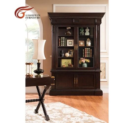 Mahogany wood study room book shelf bookcase with storage Книжный шкаф книжный шкаф из красного дерева bibliothèque WA514