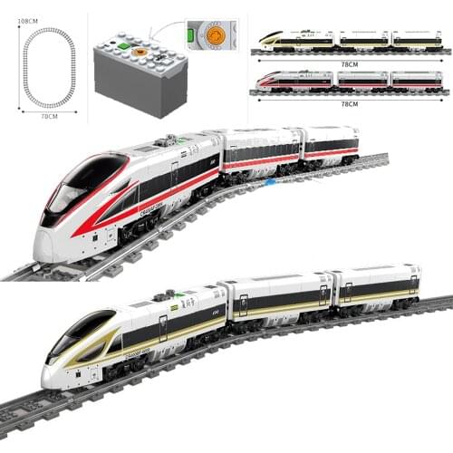KAZI 98228 98229 GBL Battery Powered Electric Train High-Speed Rail DIY Building Blocks Bricks Gift Toys For Children