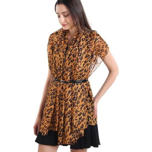 Leopard Wedding Shawl 180*100 Party Evening Dress Shrug For Women Bolero Summer Beach Protection White Black Brown Scarf Wraps