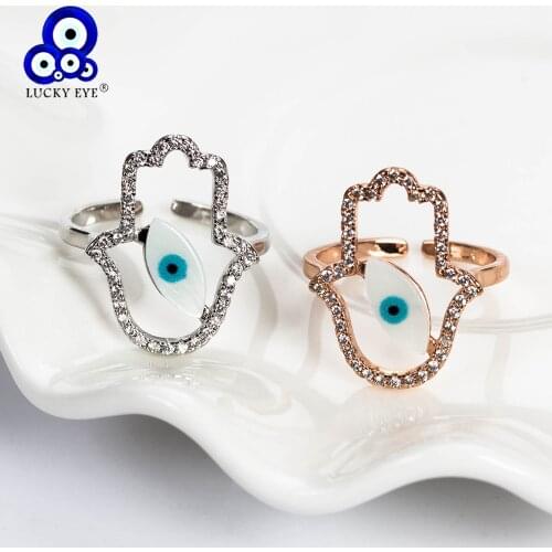 Lucky eye Rings With Cubic Zirkonia For Women