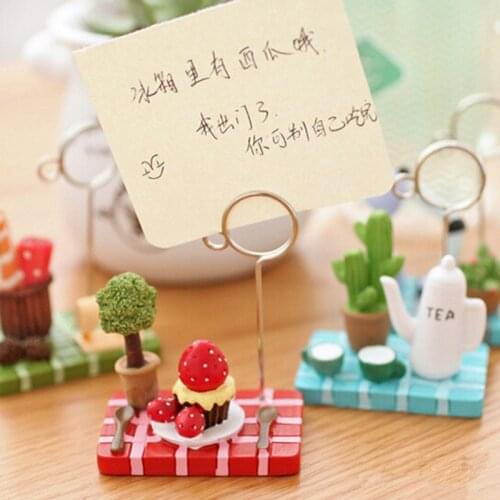 Micro-landscape Message Note Holder Cute Ornaments Photo Stand Business Card Holder Office Home Desk Decoration Accessories