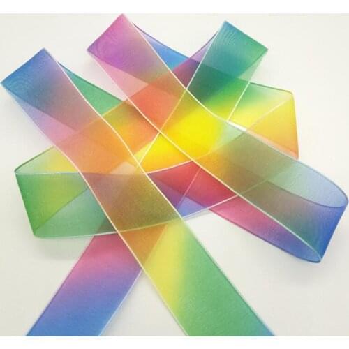 Fashion 4cm Wide Metallic Yarn Rainbow Colorful Print Shoelace 60cm Long Children Sneakers Shoelace