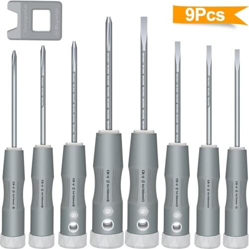 9pcs Ergonomic Comfortable Non-skid Handle Magnetic Screwdriver Set ,Heavy Duty Craftsman Tool Kit
