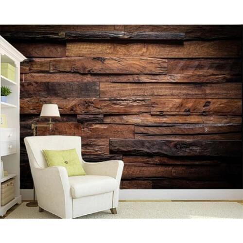 Custom wallpaper 3D mural dark retro nostalgic wood stripe background wall photo living room bedroom TV background 3d wallpaper
