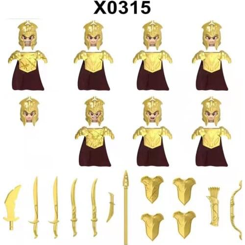 Single Medieval Knight Gondor Fountain Guard Sword Lancers Head accessories Building Blocks toys Series-104 X0315