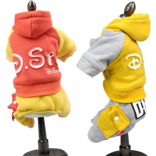 Autumn winter pet dog clothes Printed Letter dog jumpsuit teddy chihuahua small dog clothing XS S M L XL XXL