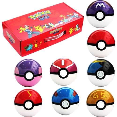 Pokemon pokeball toys Genuine Pokeball With Belt dolls Action Figure Model Toys for Children 8pcs with box