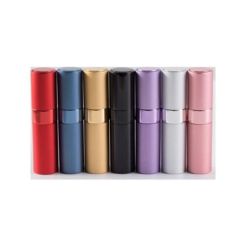 10pcs Portable Aluminium 8ml Rotary Spray Perfume Bottle Split Bottle Empty Bottle Rotary Telescopic Spray Bottle