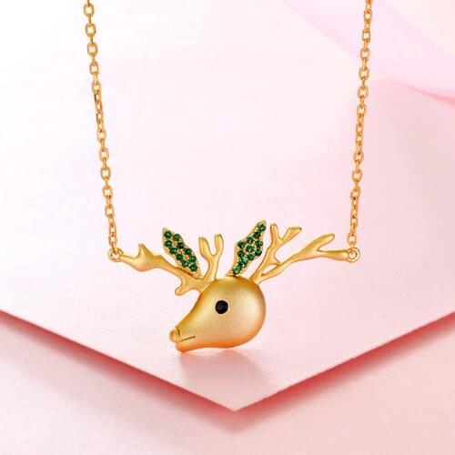 S925 sterling silver fawn ladies clavicle chain