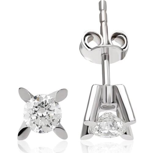 Symbol Gold 0.60 Carat Diamond Solitaire Earring Piece Jewelry Rope Chain Charm Earring Jacket Bead Figure For Women