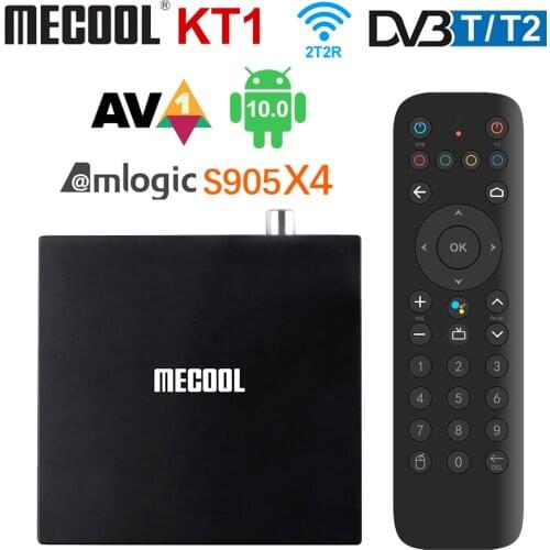 Mecool KT1 Google Certificated TV Box Android 10 DVB-T/T2 Amlogic S905X4 AV1 4K 2T2R Dual WIFI BT Media Player Set-Top Box
