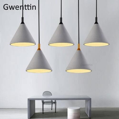 Vintage Cement Pendant Lights Led Loft Decor Industrial Lamp Nordic Hanging Lamps for Living Room Kitchen Lighting Fixtures E27