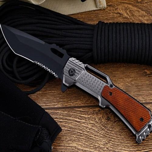 High quality damascus red sandalwood steel folding knife sharp pocket folding knife the damascus knife outdoor tactical knife