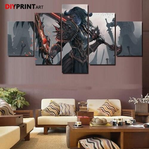 Wow Delaney Girl 5 Panel Game Poster Wall Art Painting Home Decoration Livingroom Modern Wall Art Paintings