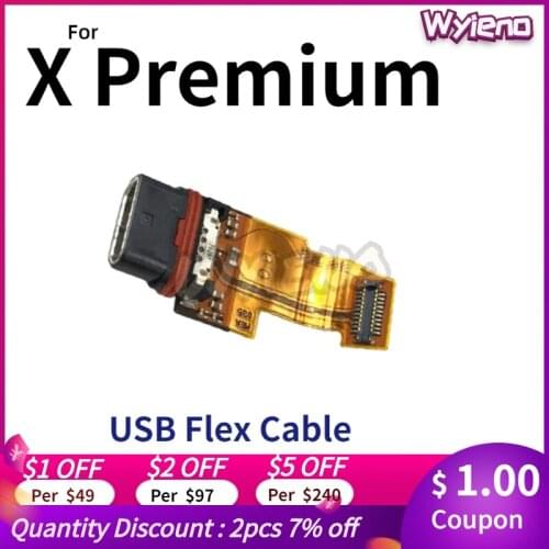 Wyieno For Sony Xperia X Premium USB Dock Charging Port Plug Charger Connect Flex Cable Board 5pcs/lot