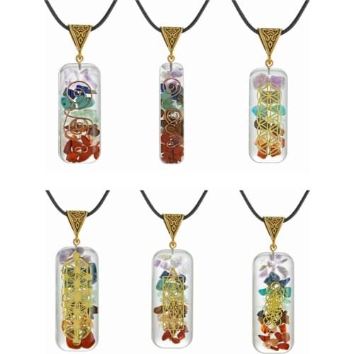 Ashmita 7 Chakra Crystal Pendant Necklace Healing Spiral Balancing Protection Gems Crystal Jewelry Women Men