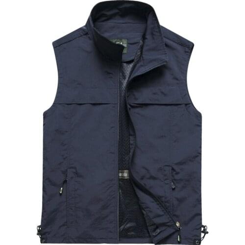 Multi Pocket Thin Summer Men Vest Casual Photographer Outerwear Sleeveless Jacket Outdoor Sports Quick Drying Male Waistcoat 5XL