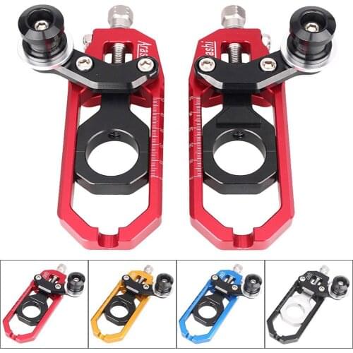 1Pair Motorcycle Aluminum Chain Adjusters with Spool Tensioners Catena For Yamaha YZF R1 2004 2005